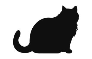 A Silhouette of Exotic Shorthair Cat black Vector free