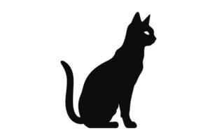 European Burmese Cat Silhouette black Vector