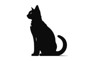 Egyptian Cat black Silhouette Vector free