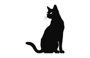 egipcio gato negro silueta vector Arte aislado en un blanco antecedentes