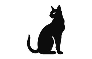 egipcio gato negro silueta vector Arte aislado en un blanco antecedentes