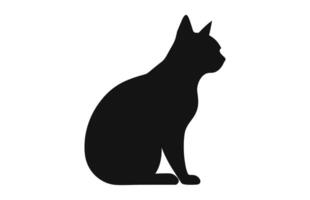 Burmese Cat black Silhouette Vector free