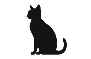 birmano gato negro silueta vector aislado en un blanco antecedentes
