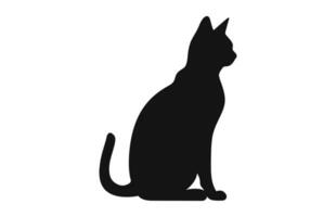 Burmese Cat black Silhouette Vector isolated on a white background