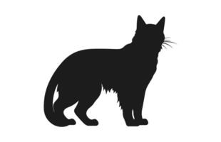 lince gato negro silueta vector gratis