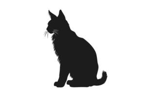 Lynx Cat Silhouette black Vector isolated on a white background