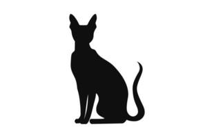 Peterbald Cat Silhouette black vector isolated on a white background