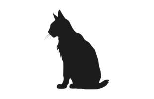 Lynx Cat Silhouette black Vector isolated on a white background