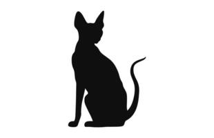 Peterbald Cat Silhouette black vector free