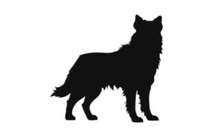 Alabai Dog Vector black Silhouette isolated on a white background