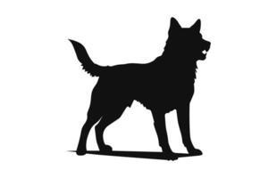 Alabai Dog Vector black Silhouette isolated on a white background