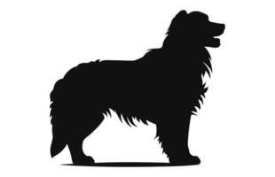 Alabai Dog Vector black Silhouette isolated on a white background