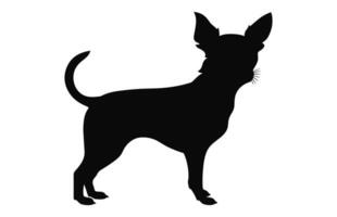 A Chihuahua Dog black Silhouette vector isolated on a white background