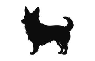 un corgi perro negro silueta vector aislado en un blanco antecedentes