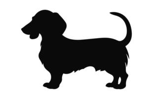 un perro tejonero perro silueta negro vector gratis