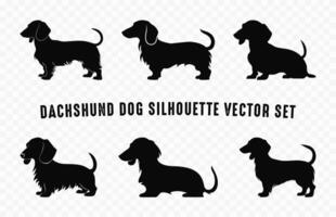 conjunto de perro tejonero perro siluetas vector gratis colección