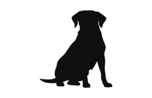 un perro silueta negro vector gratis