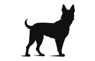 un perro silueta negro vector gratis