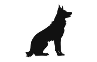 un perro silueta negro vector gratis