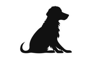 un perro silueta negro vector gratis