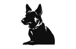 un perro silueta negro vector gratis