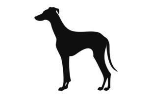 un galgo perro negro silueta vector gratis