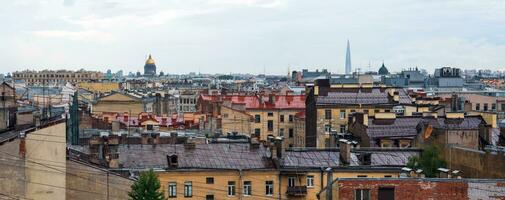 top view of the city roofs in the historical center of Saint Petersburg photo