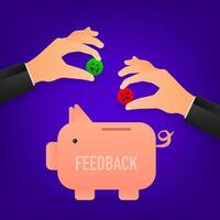 The moneybox in the form of a piggy bank collects likes. Vector illustration