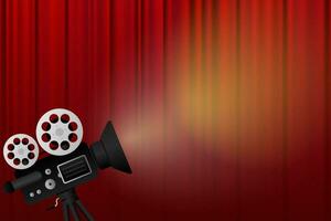 Movie projector, Retro cinema. Cinematography festival. Movie time. Vector illustration.