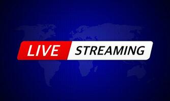 Breaking live stream news in abstract style on dark abstract background. Business design. Vector illustration.