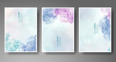 Set of creative hand painted abstract watercolor background. Design for your cover, date, postcard, banner, logo. vector