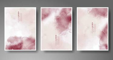 Set of creative hand painted abstract watercolor background. Design for your cover, date, postcard, banner, logo. vector