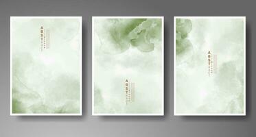 Set of creative hand painted abstract watercolor background. Design for your cover, date, postcard, banner, logo. vector