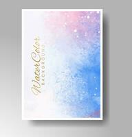 Cover template with watercolor background. Design for your cover, date, postcard, banner, logo. vector