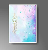 Cover template with watercolor background. Design for your cover, date, postcard, banner, logo. vector