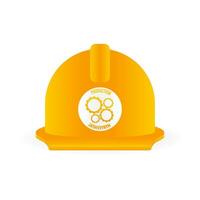 Production management helmet. Business process automation concept. Project development icon. Business strategy vector