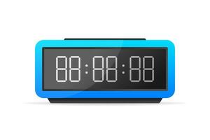 Flat digital clock illustration on white background. Phone icon set. Flat vector illustration