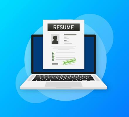 Resume flat. Business management. Document icon Vector illustration