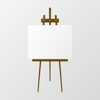 Wooden easel with blank canvas. vector