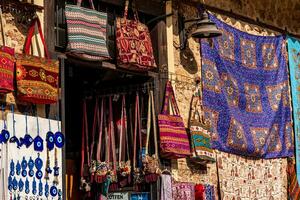 vintage textile shop in the historical center of Antalya, Turkey photo