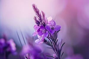 AI generated a close up of a purple flower with blurry background photo