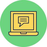 Laptop Chat Vector Icon
