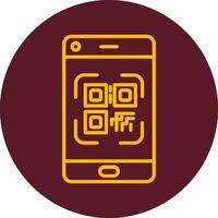 teléfono inteligente qr código vector icono