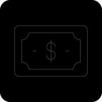 icono de vector de nota de dólar