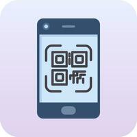 teléfono inteligente qr código vector icono