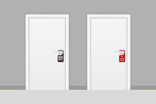 Do Not Disturb Sign. Door hanger. Room Service. Vector illustration.