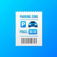 Vector concept. Card with parking zone bill for concept design. Vector icon