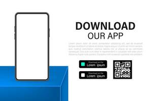 Download pages. Mobile app application. Business concept. Hand touch screen smartphone icon. vector