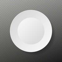 Empty white plate. Illustration on white background. vector