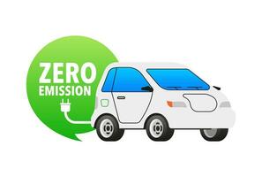 Zero emission sign. Clean energy. CO2 neutral power. Environmental responsibility. vector